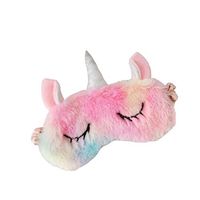 Monai Cute 3D Sleep Mask Plush Animal Sleeping Home Eye Cover for Women Girls Kids (Unicorn)