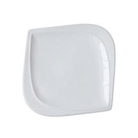 ZHAO SHOP- 10 "Ceramic Plate Square Plate Suitable for Family Restaurant Steak Spaghetti(white)
