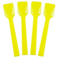 [3,000 Count] Yellow Plastic Gelato Tasting Spoons 4 Inch Mini Disposable Shovel Spoons for Sampling Yummy Desserts, Foods & Ice Cream - Frozen Dessert Supplies