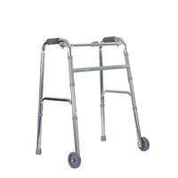 Diry Elderly Home Four-Foot Walker with Wheel Folding Adjustable Height