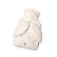 JAYWAYNE Hot Water Bottle with Cover, Rubber Hot Water Bottle, Hot Water Bag for Pain Relief with Cute Knit Cover/Luxurious Cozy Faux Fur Cover (2 Liter/White Rabbit)