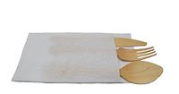 Perfectware Elegant Cutlery Napkin Set-36ct 7.75" Wooden Cutlery Sets with Linen Feel Napkins (Pack of 48)