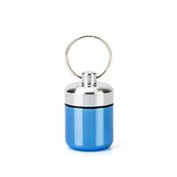 CHIVENIDO Small Pill Box, Waterproof Pill Fob Organizer, Portable Pill Holder Keychain (Light Blue)
