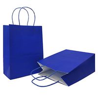 AZOWA Gift Bags Large Kraft Paper Bags with Handles (9.8 x 7.5 x 3.9 in, Royal Blue, 25 Pcs)