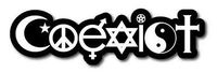 Chase Grace Studio Coexist Religion Religious Vinyl Decal Sticker|White|Cars Trucks Vans SUV Laptops Wall Art|7.5" X 2.75"|CGS688