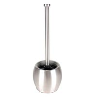 Dailyart Toilet Brush Set Freestanding Cleaning Tools Kits Stainless Steel & Glass Modern Toilet Brush and Holder with Replacement