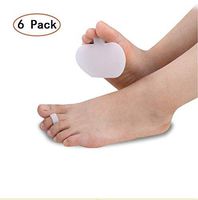 Forefoot Cushion Metatarsal Pads Set, Bukm Soft Gel Ball of Foot Cushions Supports Mortons Neuroma Rapid Pain Relief for Women & Men (6 Pack)