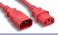 Nexhi 10W1-02208-RD Power Ext. Cord, pc/mon, Red