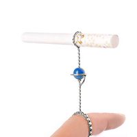Lzttyee Creative Planet Design Smoker Cigarette Holder Ring Keep Your Fingers Away from The Smoke (S, Silver)