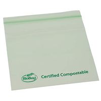 6.5" X 6.7" X 1.8 Mil Sandwich Size Green Certified Compostable Plastic Resealable Food Storage Ziplock Bags (300 Bags Packed 25 Bags/Box, 12 Boxes/Case)