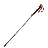 AKDSteel Telescopic Outdoor Climbing Stick Outside Lock Carbon Fiber Folding Walking Cane Matte Orange 40-130cm