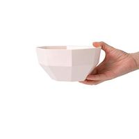 HIZLJJ Ceramic Tableware Creative Irregular Prismatic Snacks Seasoning Dessert Pastry Tray Fruit Salad Plate Pasta Soup Bowl 15.3x8x7.7cm (color : Pink)