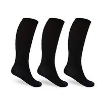 Unisex Compression Socks (Black-3 Packs, Small/Medium)