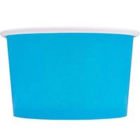 [50 Count] Blue Paper Ice Cream Cups - 4 oz Small Dessert Bowls - Comes In Many Colors & Sizes! Frozen Dessert Supplies