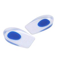 BlueRCKing 3 Pairs Gel Heel Cups Silicone Heel Cup Pads for Men Women Fasciitis Achilles Pain Pad (Blue)