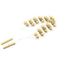 Supvox Massage Roller Rope Wooden Back Massage Roller Trigger Back Massgaer Exercise Muscle Relaxation Tool for Workout Fitness (Mixed Color)