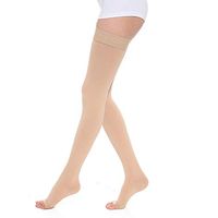 SKYFOXE Thigh High Compression Stockings Women Men-Open Toe Firm Support 15-20 mmHg Graduated Compression Socks-Moderate Toeless Medical Support Hose for Swelling Varicose Veins Edema