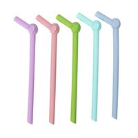 Meidexian888 5PCS Art Straw Creative Cartoon Silicone Elephant Straws for Bar Decoration