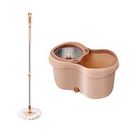 MOP Spinning and Bucket Cleaning Set Adjustable Hangable Multifunction Household Beige Head4