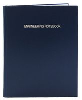 BookFactory Engineering Notebook - 96 Pages (.25" Engineering Grid Format), 8 7/8" x 11 1/4", Engineering Lab Notebook, Blue Cover, Smyth Sewn Hardbound (EPRIL-096-LGS-LBT4)