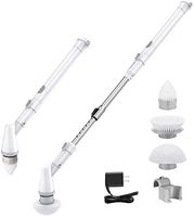 Homitt Electric Spin Scrubber Power Brush Floor Scrubber, Cordless Shower Scrubber with Adjustable Extension Arm and 3 Replaceable Bathroom Scrubber Cleaning Brush Heads for Tub, Tile, Floor