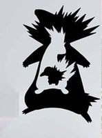 POKEMON ANIME CYNDAQUIL EVOLUTION VINYL STICKERS SYMBOL 5.5" DECORATIVE DIE CUT DECAL FOR CARS TABLETS LAPTOPS SKATEBOARD - BLACK