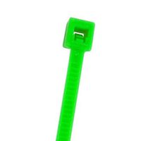 4" 18 lb. Flourescent Green Nylon Cable Ties - 100 per Bag