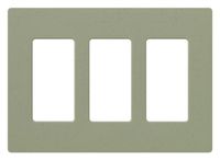 Lutron SC-3-GB Claro Three-gang Wallplate Greenbriar