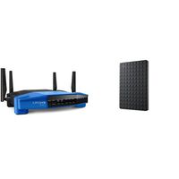 Linksys WRT AC1900 Dual-Band Smart Wi-Fi Wireless Router and Seagate Expansion 1TB Portable External Hard Drive
