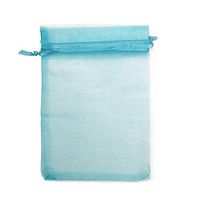 AIEDE Aqua Blue 4x6" 10x15cm Drawstring Organza Pouch Strong Wedding Favor Gift Candy Bag (Pack of 100pcs)