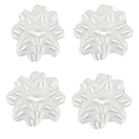 Worlds White Gift Wrap Bows,Satin Finish Confetti Bows-Christmas Ribbon Gift Bows 4" Inch (12 Pack)