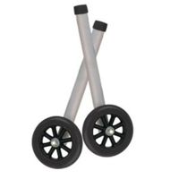 Walker Wheels, Universal 5 Inch With Rear Glide Caps - Silver - 10109-BL