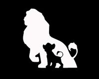 Makarios LLC Lion King Simba Mufasa Cars Trucks Vans Walls Laptop MKR| White |5.5 x 5|MKR660