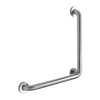 Keeney PP19354F Universal Corner Stainless Steel Grab Bar 1.5 In. Dia. x 20 In. with Cover Flange