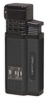 Vertigo Chancellor Quad Torch Flame Lighter w/ Cigar Punch - Metallic Black