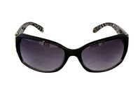 Foster Grant VIVIANNE BLK FG86 Women's Rectangular Light Wrap Style Sunglasses Black Plastic Frame Black Gradient Lenses 100% UV Protection CAT 3