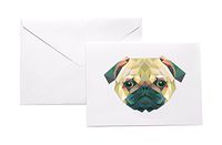 Polygonal Pug Face Stationery Note Card Set
