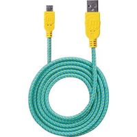 Manhattan Hi-Speed USB Device Cable, 1.8 m (6 ft) - USB for Smartphone, Tablet, Cellular Phone - 6 ft - 1 x Type A Male USB - 1 x Micro Type B Male USB - Nickel Plated, Gold-plated Contacts - Shielding - Yellow, Teal - 352703