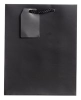 Jillson Roberts 6-Count Medium 8" x 10" x 4" All-Occasion Gift Bags Available in 20 Solid Colors, Black Matte