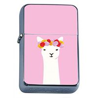 Llama Flip Top Dual Torch Em1 Smoking Cigarette Silver Refillable Dual Flame