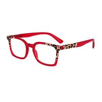 OCCI CHIARI Rectangular Leopard Fashion Women Reading Glasses 1.0 1.25 1.5 1.75 2.0 2.5 3.0(Red,250)