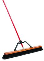 Libman Commercial 850 Smooth Surface Heavy Duty Push Broom, 62" Length, 36" Width, Black/Red (Pack of 3)