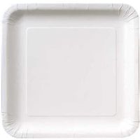 Creative Converting Touch of Color 18 Count Square Paper Dinner Plates, Ivory