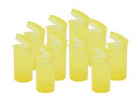 19 DRAM POP TOP Bottles Qty CASE Size Count Squeeze top Rx Pill Bottles Prescription Crafts Coins Storage Medicine 420 Containers Made in USA (10 PCS, Yellow - Transparent)