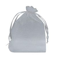 Ankirol 100pcs Sheer Organza Favor Bags 5x7'' for Wedding Bags Samples Display Drawstring Pouches (White)