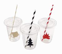 Camping Cups - Camp Party Supplies Lumberjack Birthday Baby Shower Set of 12