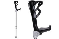 Ergodynamic Forearm Crutches by FDI (Size: 4'7-6'8) 1 Pair/2 Crutches/Black/Lightest Crutch with an Integrated Shock Absorber (M (132-198lbs) Spring Rate)
