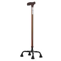 Giow Old-Fashioned Four-Corner Walking Stick, Aluminum Alloy Walker, Retractable, Non-Slip Cane, Turntable, 10-Speed Adjustment, Stable and Durable