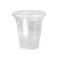 Clear Plastic Disposable Cups for Iced Coffee Bubble Boba Tea Smoothie, 12 oz - 50 Sets with Flat Lids
