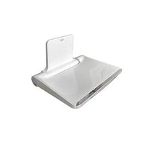 JCWANGDEFU Folding Shower Seat Wall Mounted, Soft-Falling, Ivory White, 14-Inch by 11.8-Inch